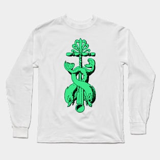 Roman Dolphin Sea Serpent Bonze Motif Long Sleeve T-Shirt